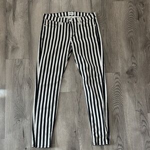 Hudson Krista Black and White Striped Women Jeans